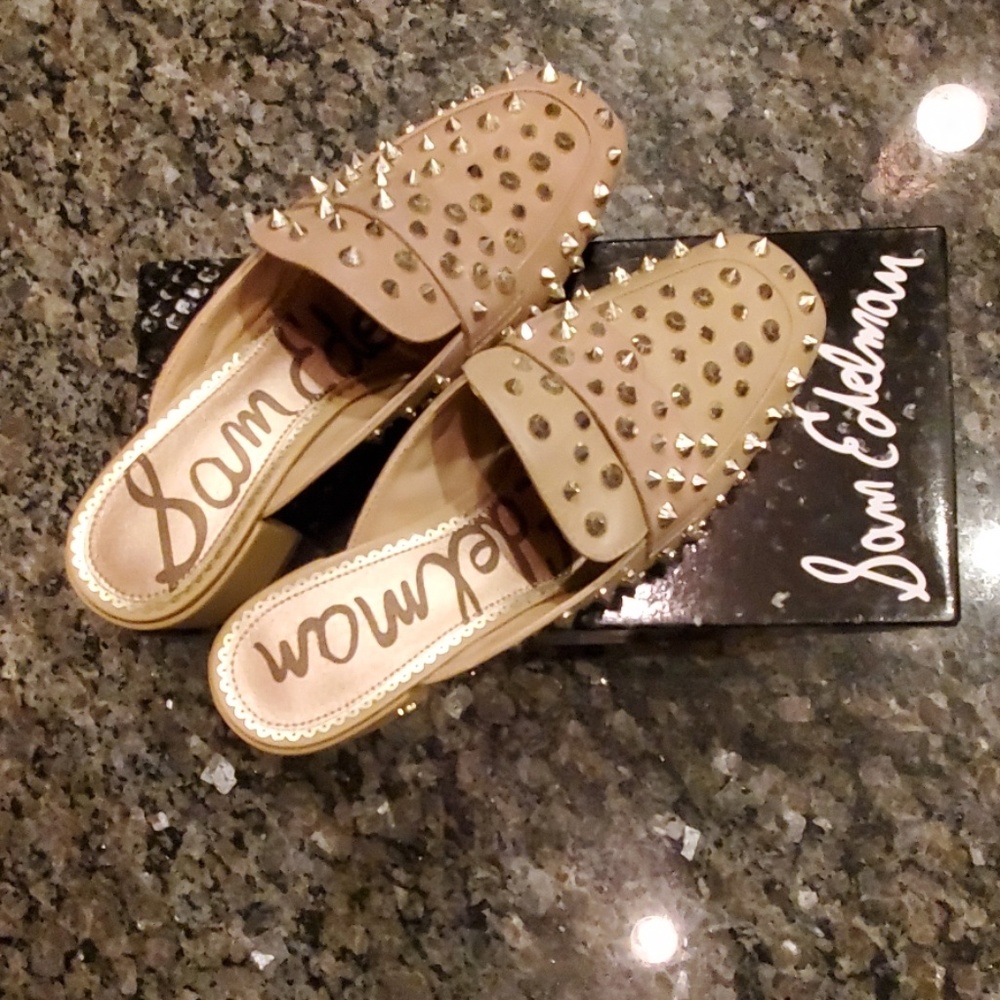 Sam Edelman Augustus Nude Studded Mules - Picture 7 of 8